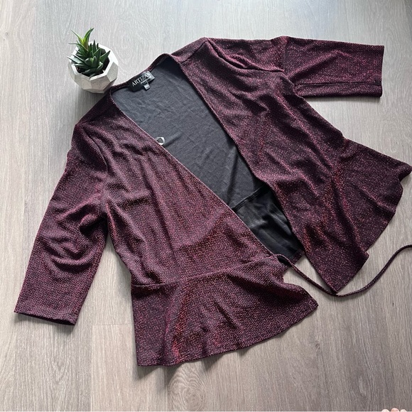 Artizan Robin Barre Sweaters - ARTIZAN ROBIN BARRE Red & Black Glitter Jacket